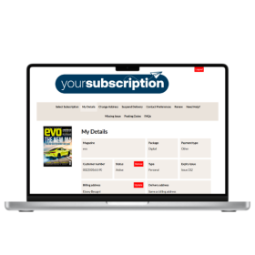 laptop with your subscription evo page